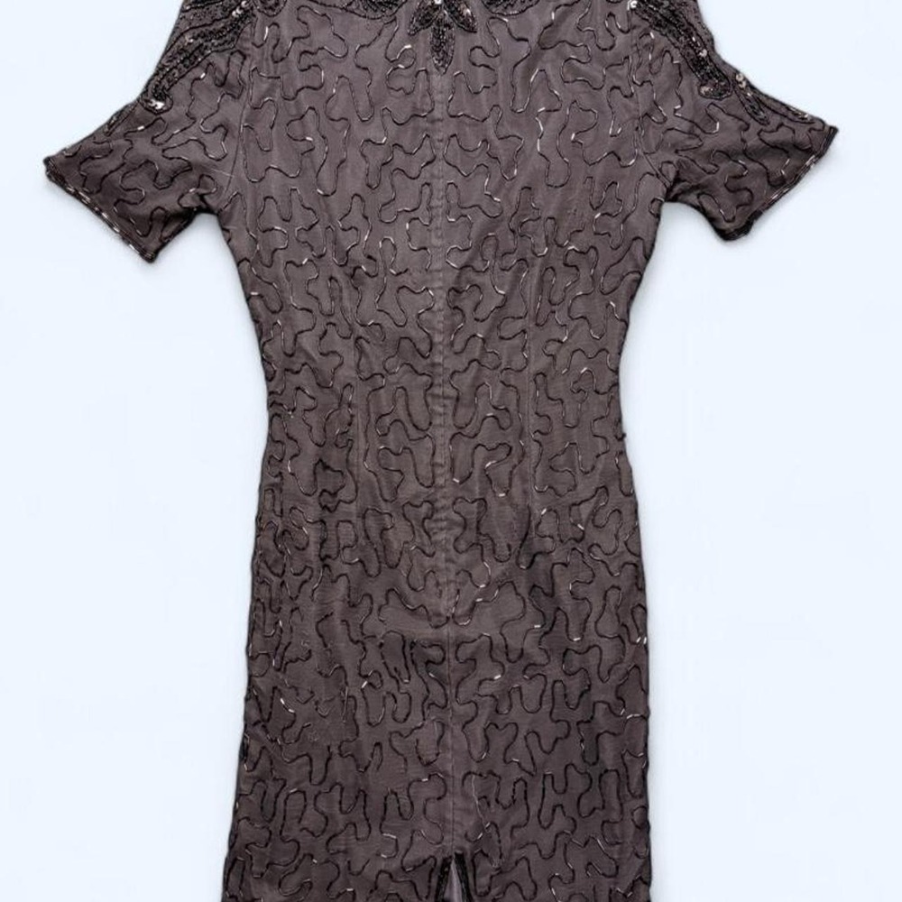 Beautiful Silky Nites black beaded dress with sequin embellishments - Picture 4 of 7